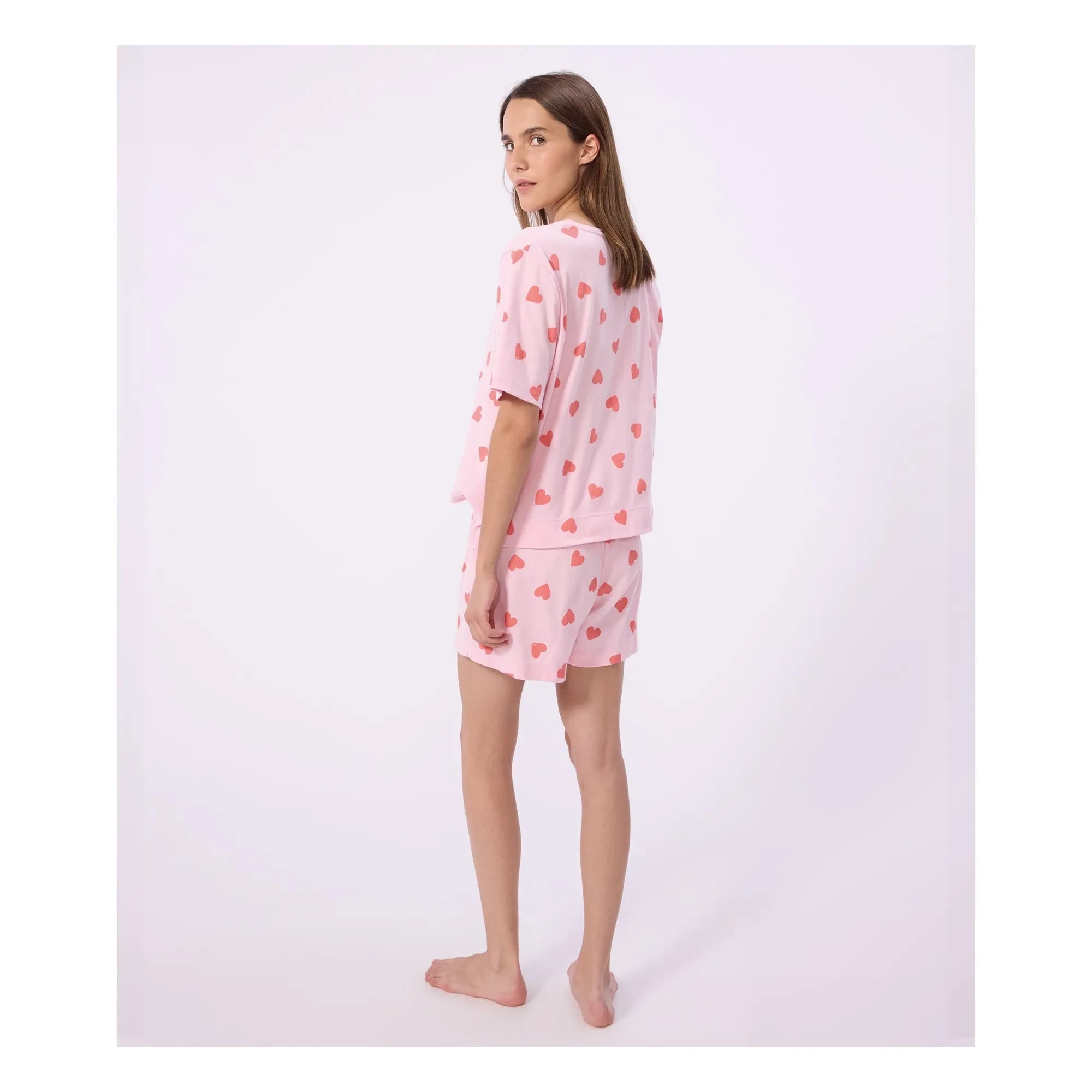 Petit Bateau - Heart-shaped Pajama Shorts | Pink