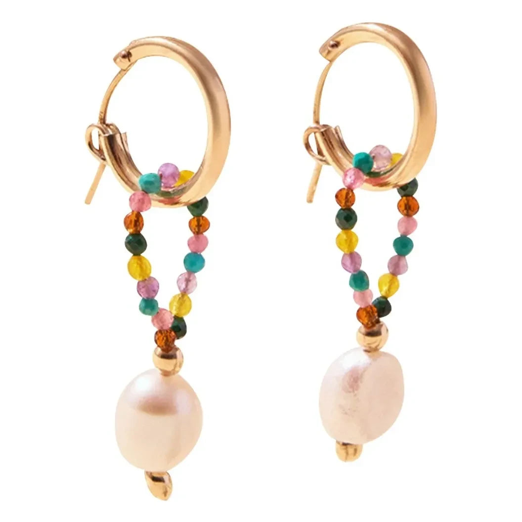 Camille Colette Studio - Maddie Hoop Earrings | White