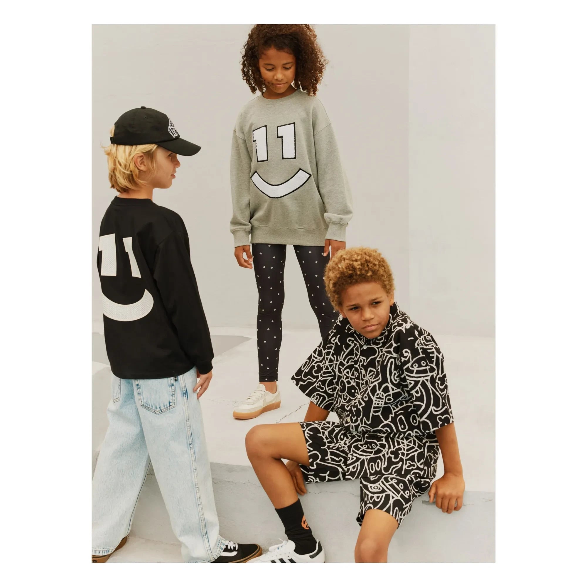 Molo - Magni Sweatshirt No. 11 Smile Organic Cotton | Grey Melange