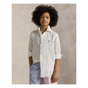 Ralph Lauren - Linen Sport Logo Gömlek | Beyaz