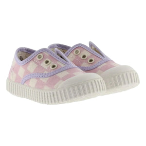 Victoria - Canvas Quadrille Sneakers | Pink