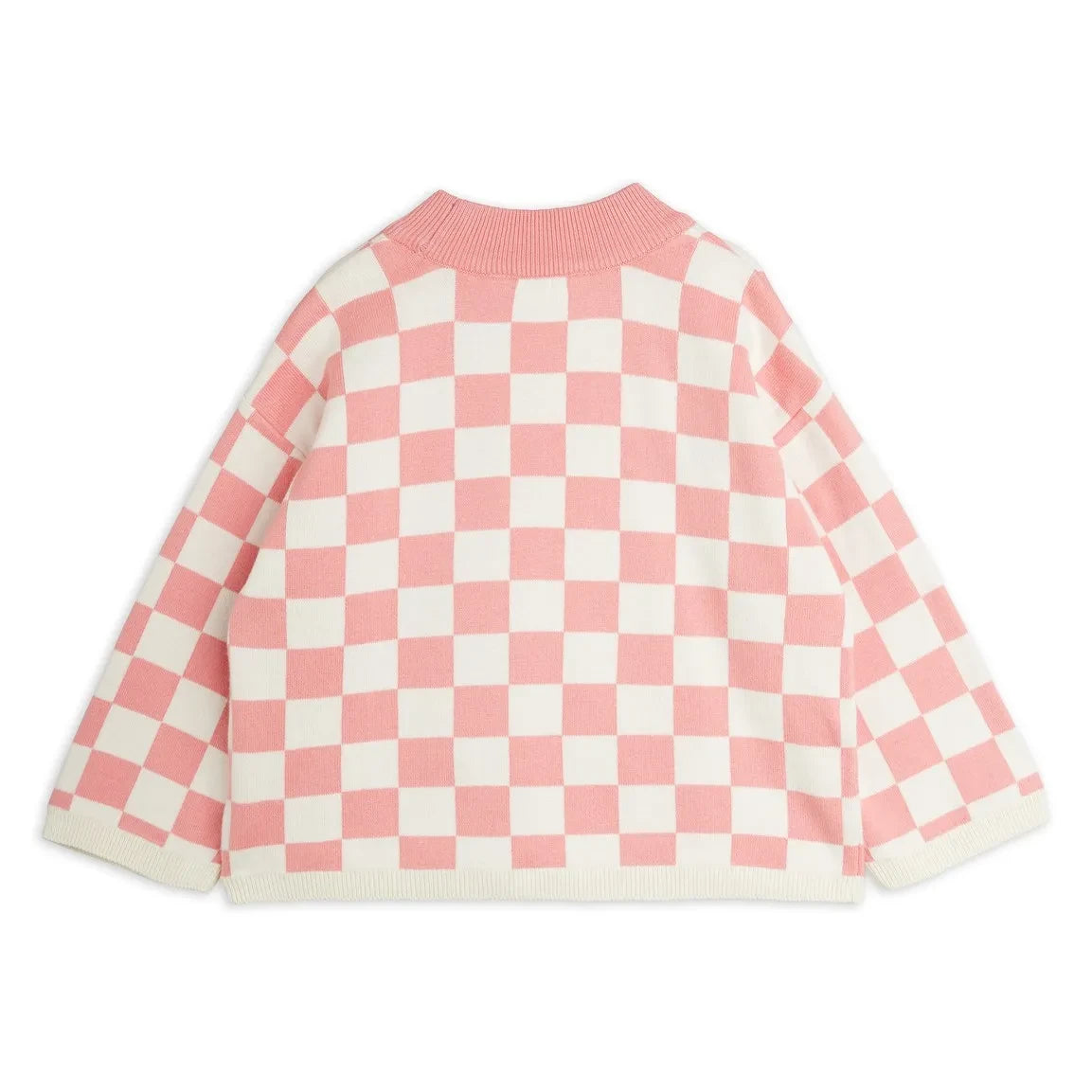 Mini Rodini - Damier organik pamuklu sweatshirt | Pembe