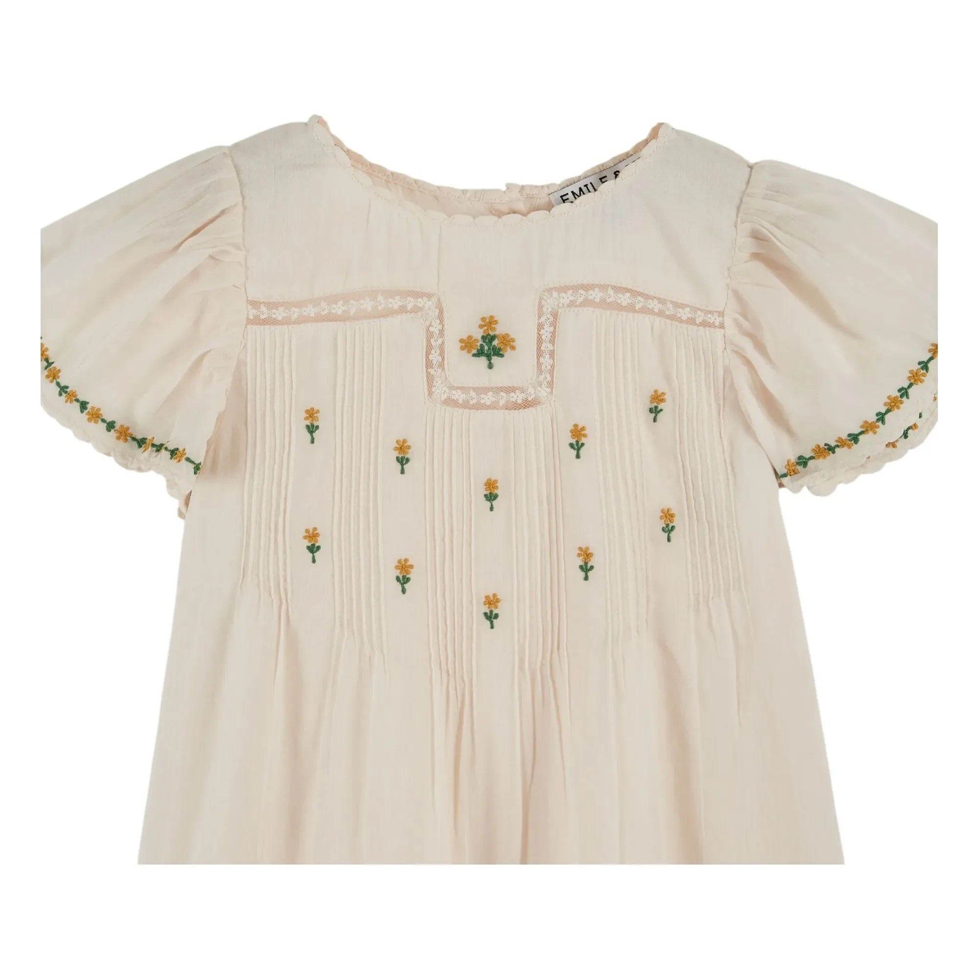 Emile et Ida - Floral Embroidery Dress | Cream