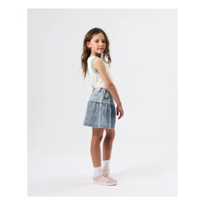 Goldie + Ace - Peplum Denim Skirt | Blue