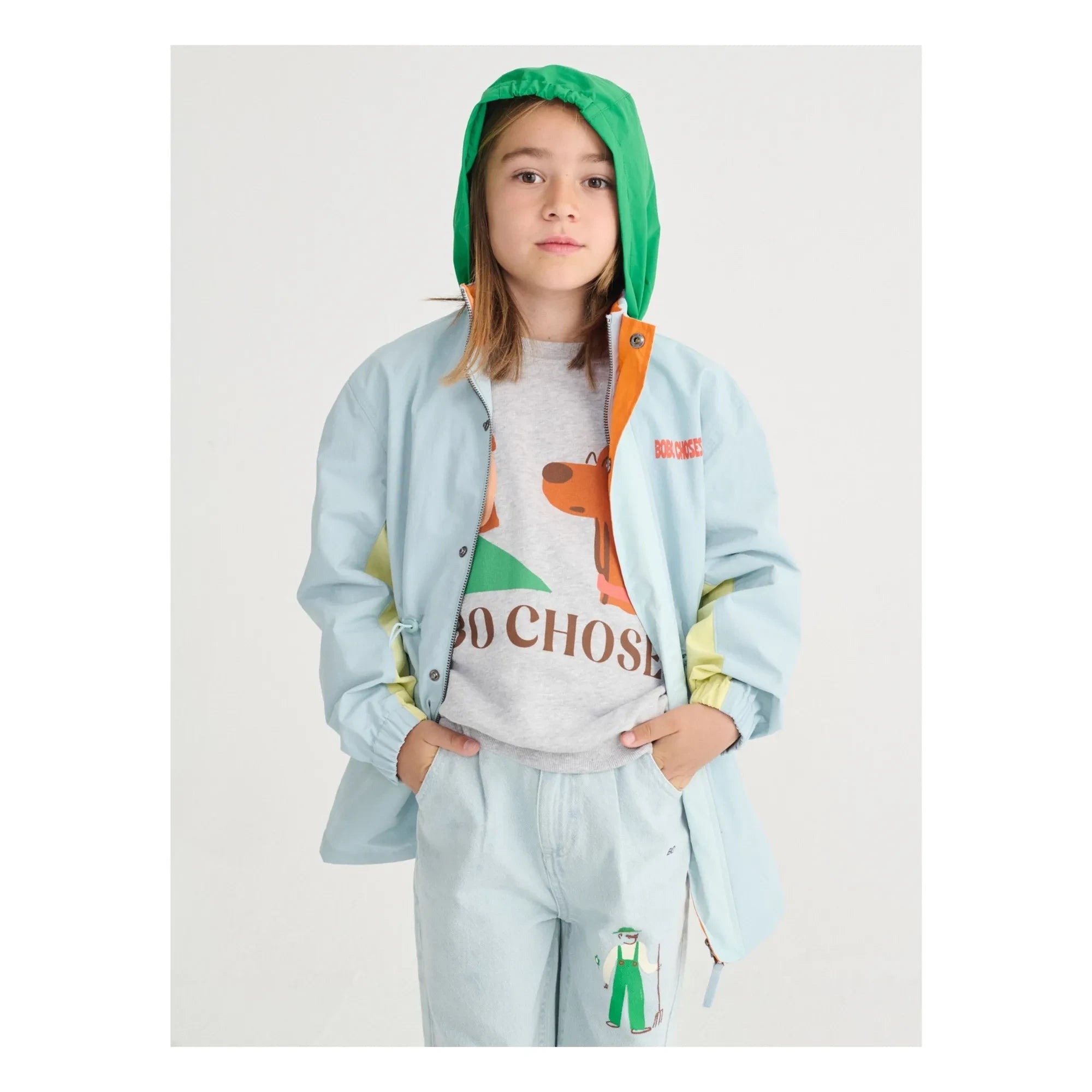 Bobo Choses - Recycled Fiber Waterproof Coat | Light Blue