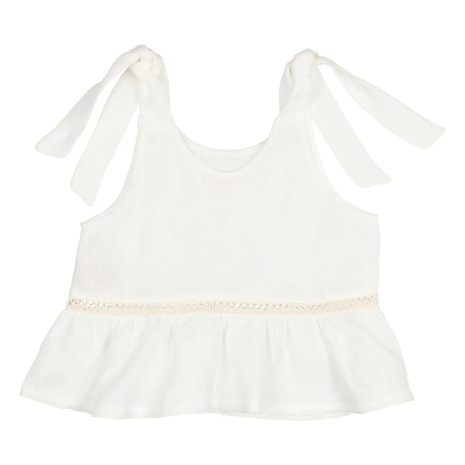 Búho - Linen Ruffled Top | Red