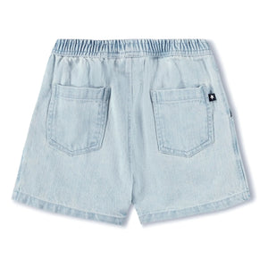 Molo - Denim Shine Organic Cotton Shorts | Light Blue