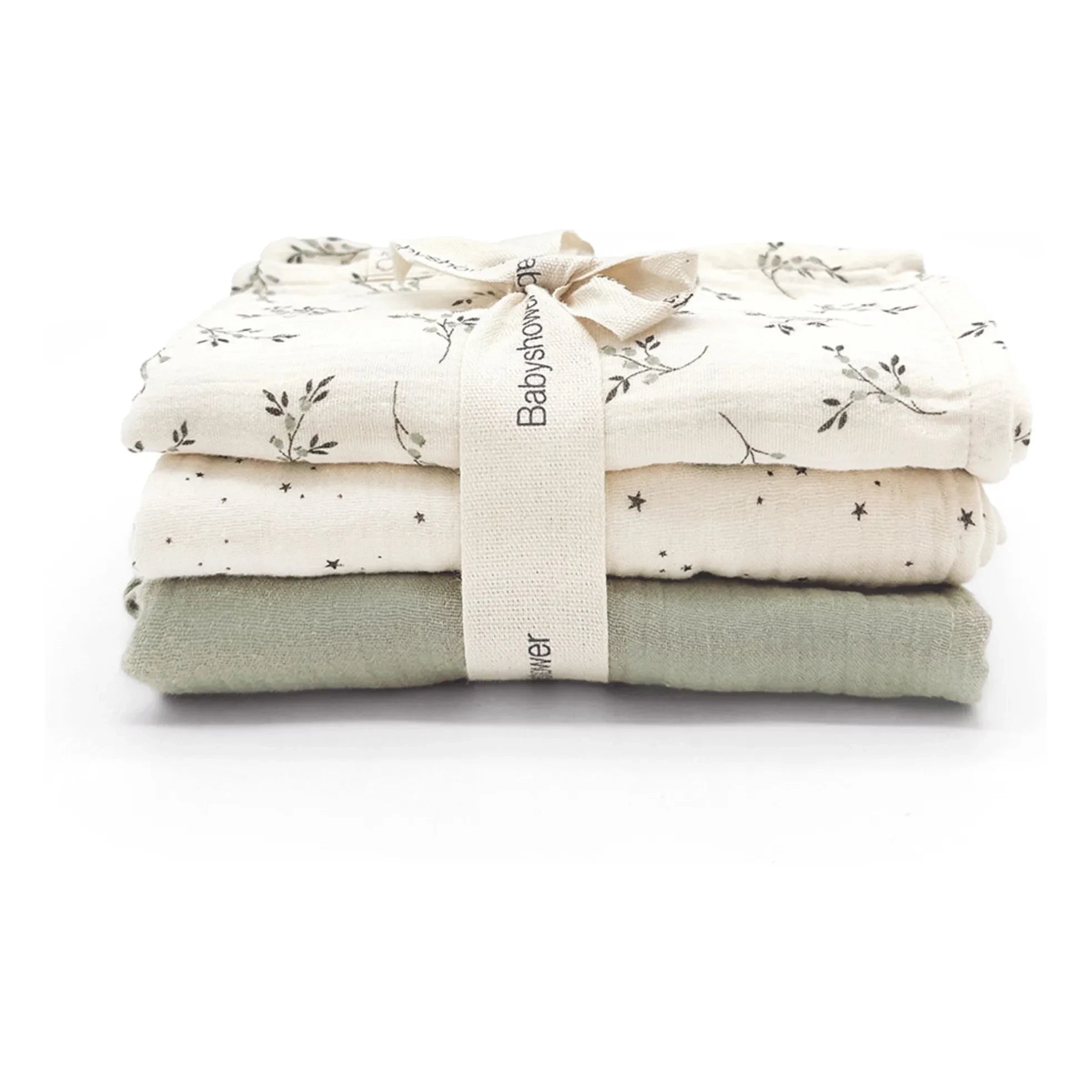 Babyshower - Olive Nappies - Set of 3 | Ecru