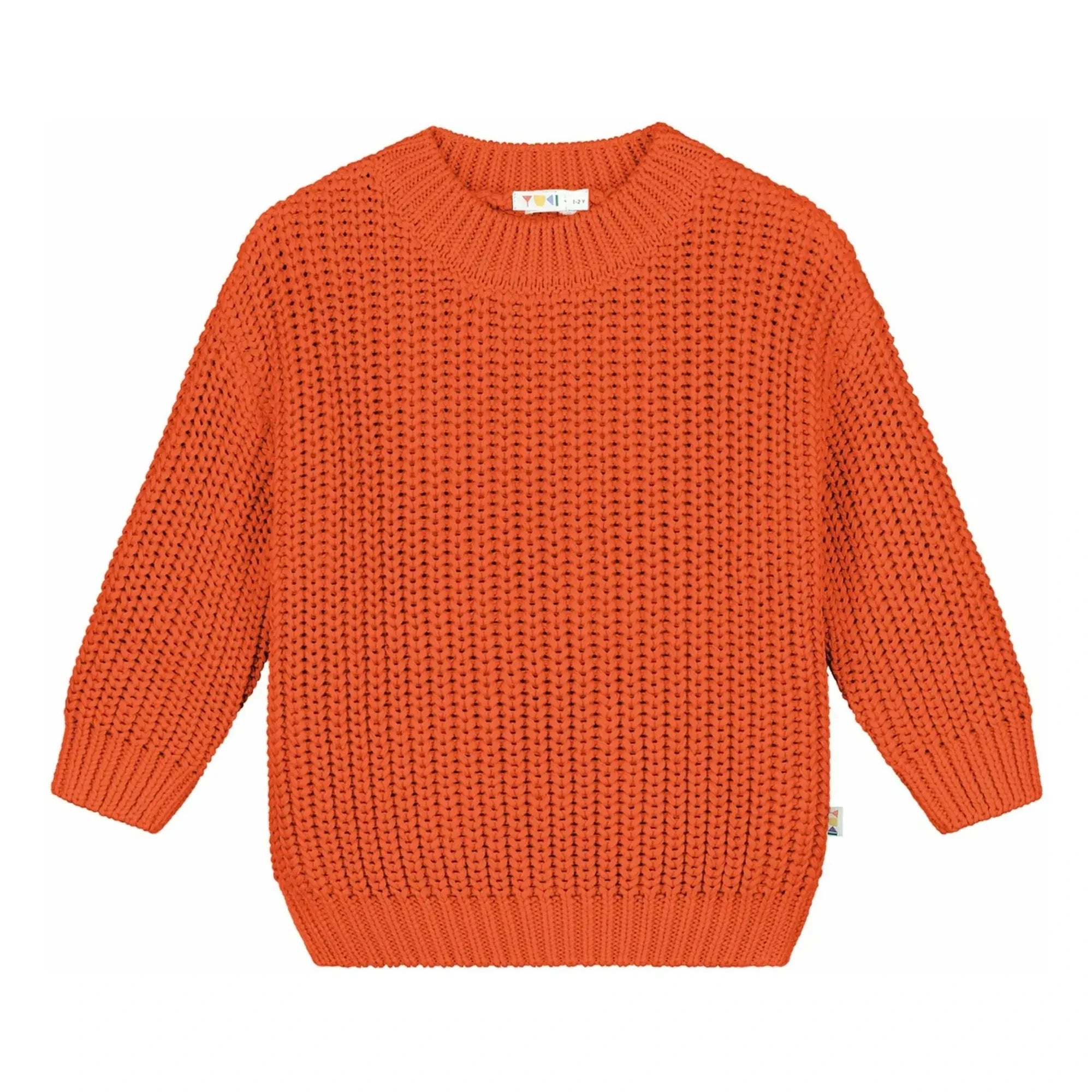 Yuki - Organic Cotton Thick Knit Sweater | Orange