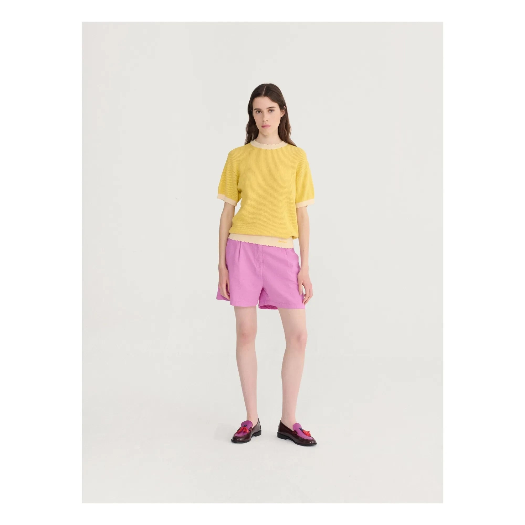 Bobo Choses - Purple Cotton Seersucker Puffed Shorts