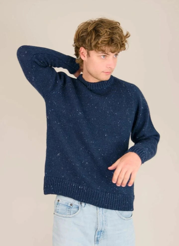 Origin Knitwear - Raglan Thick Wool Sweater | Dark Blue