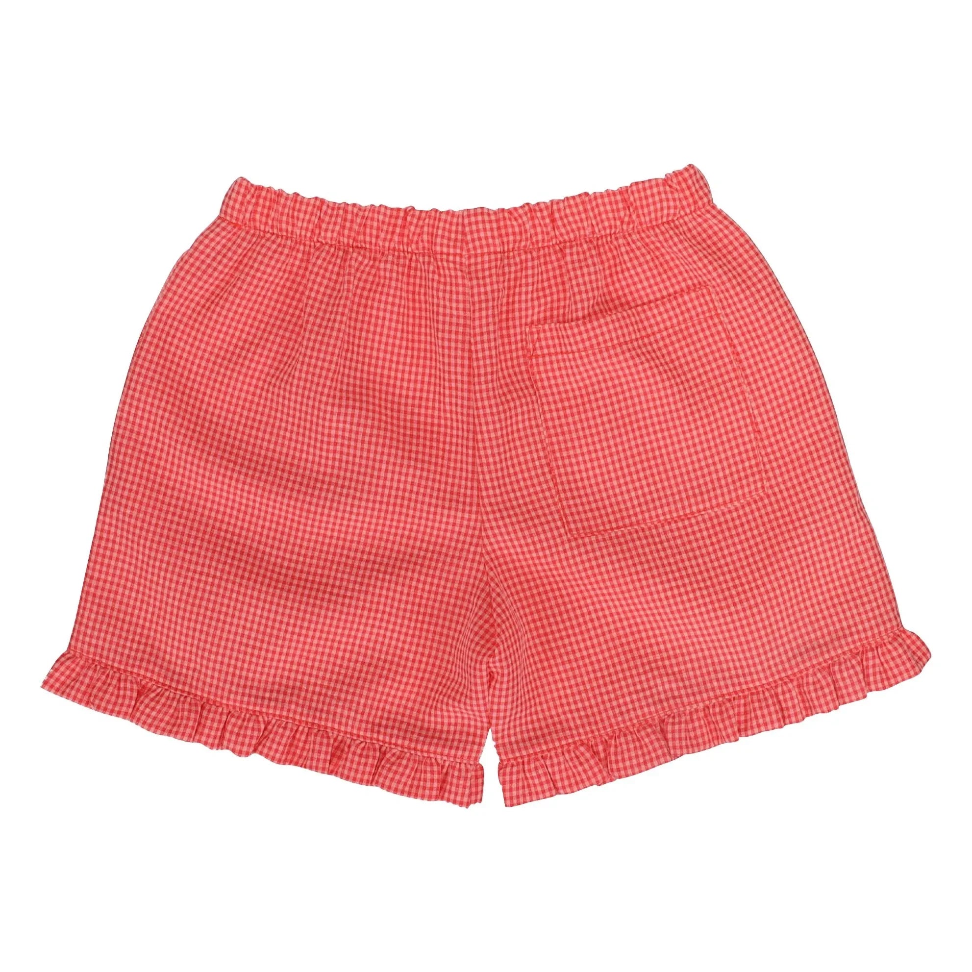 Sticky Lemon - Ruffled and Checked Lemon Shorts | Coral
