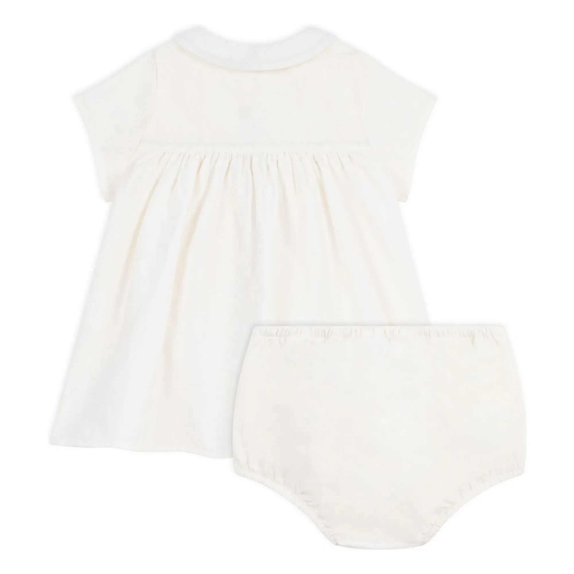 Petit Bateau - Linen and Organic Cotton Dress and Bloomer Set | White