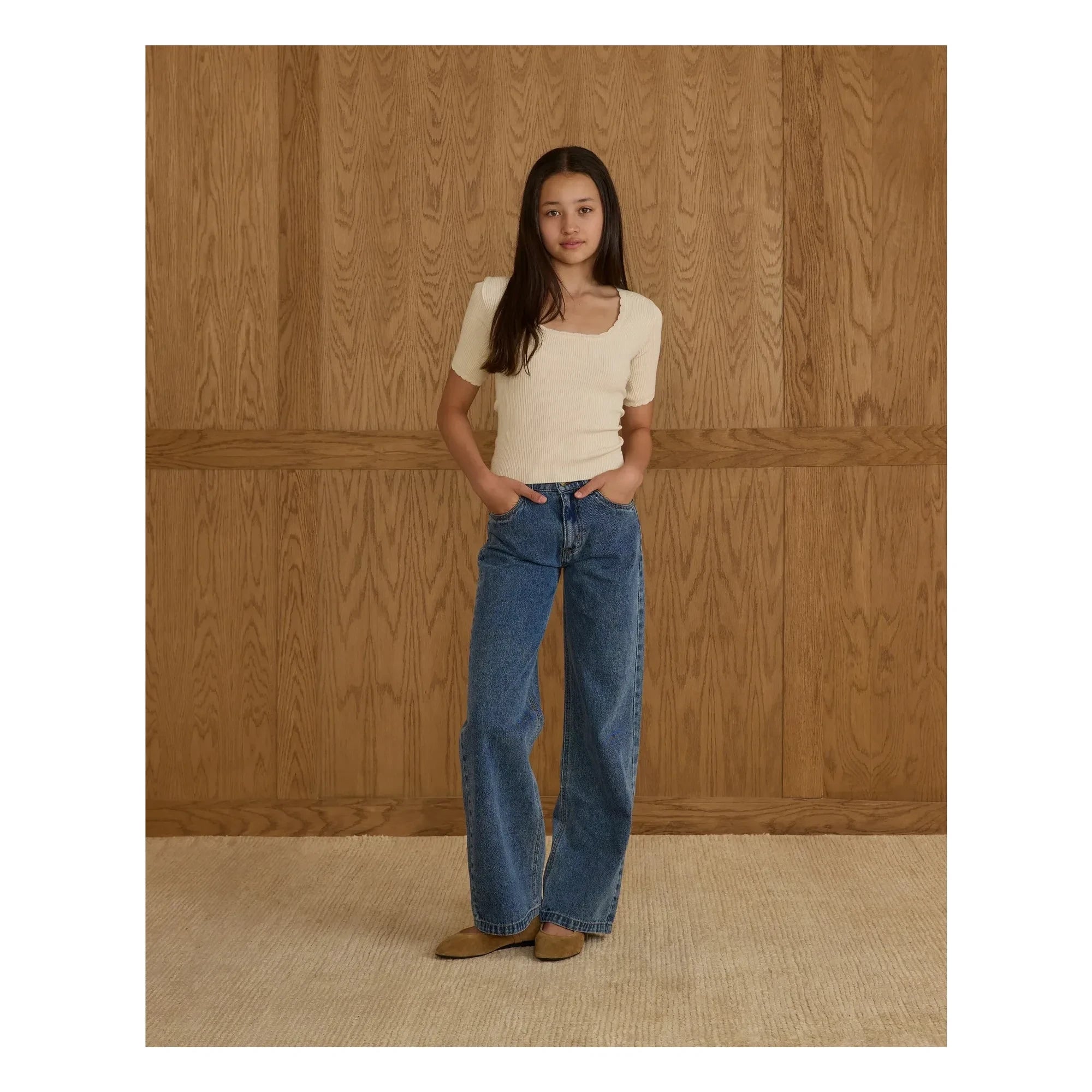Rylee + Cru - Oyster Trim T-Shirt | Ivory