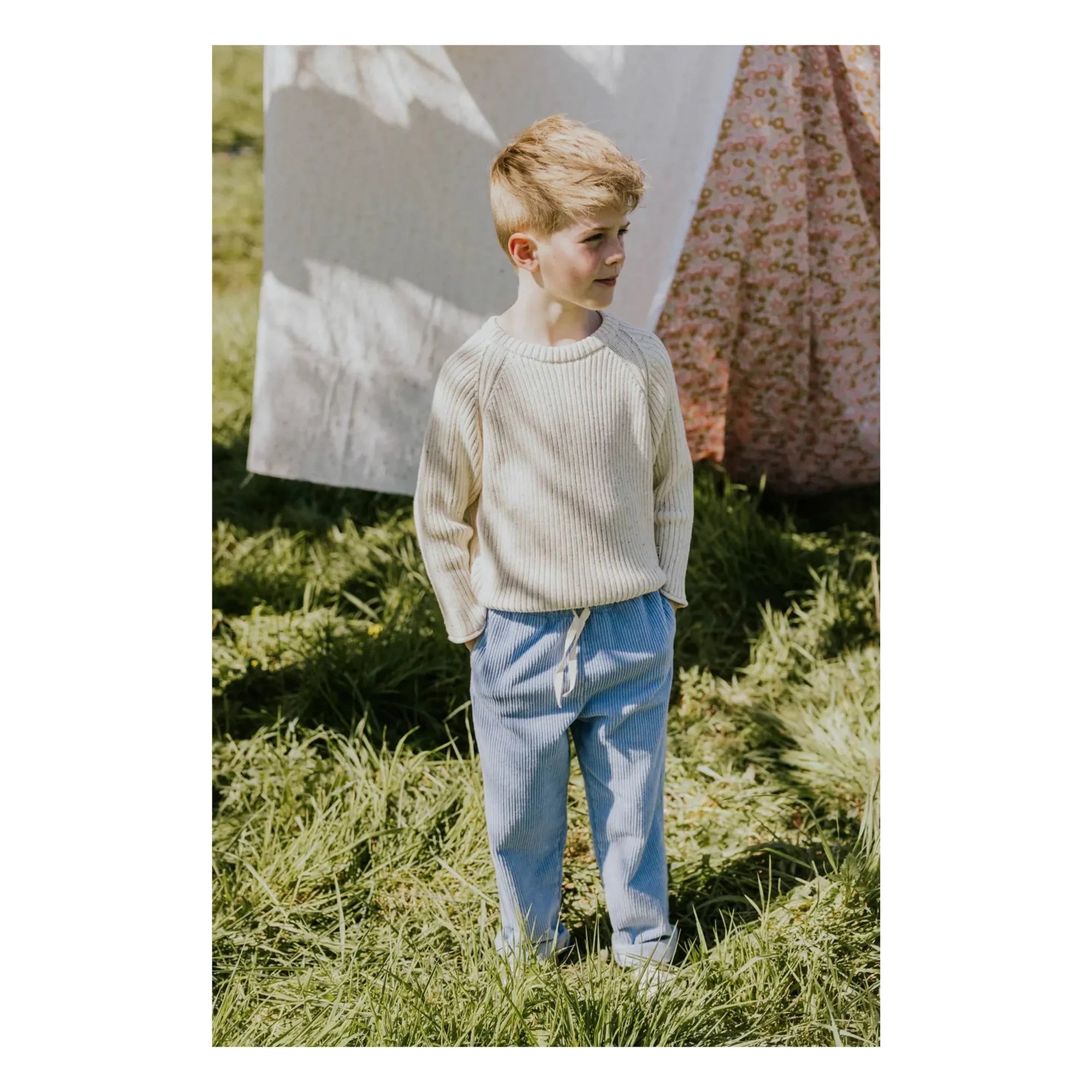 Yuki - Organic Velvet Pants | Light Blue