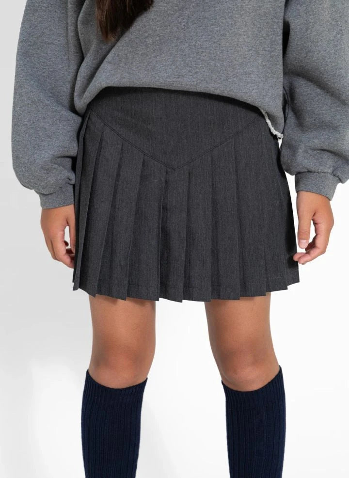 Smallable Kid - Bath Pleated Skirt | Heather grey
