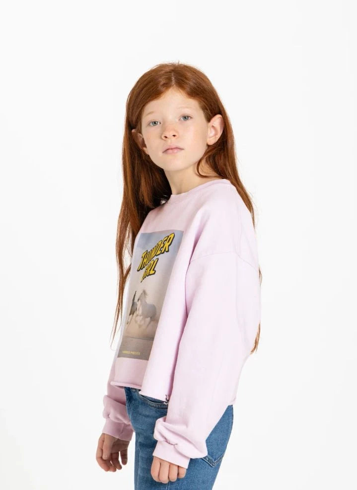 Hundred Pieces - Belmont Horses Organic Cotton Sweatshirt | Light Pink