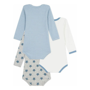 Petit Bateau - 3-Pack Striped Bodysuit Set | Blue