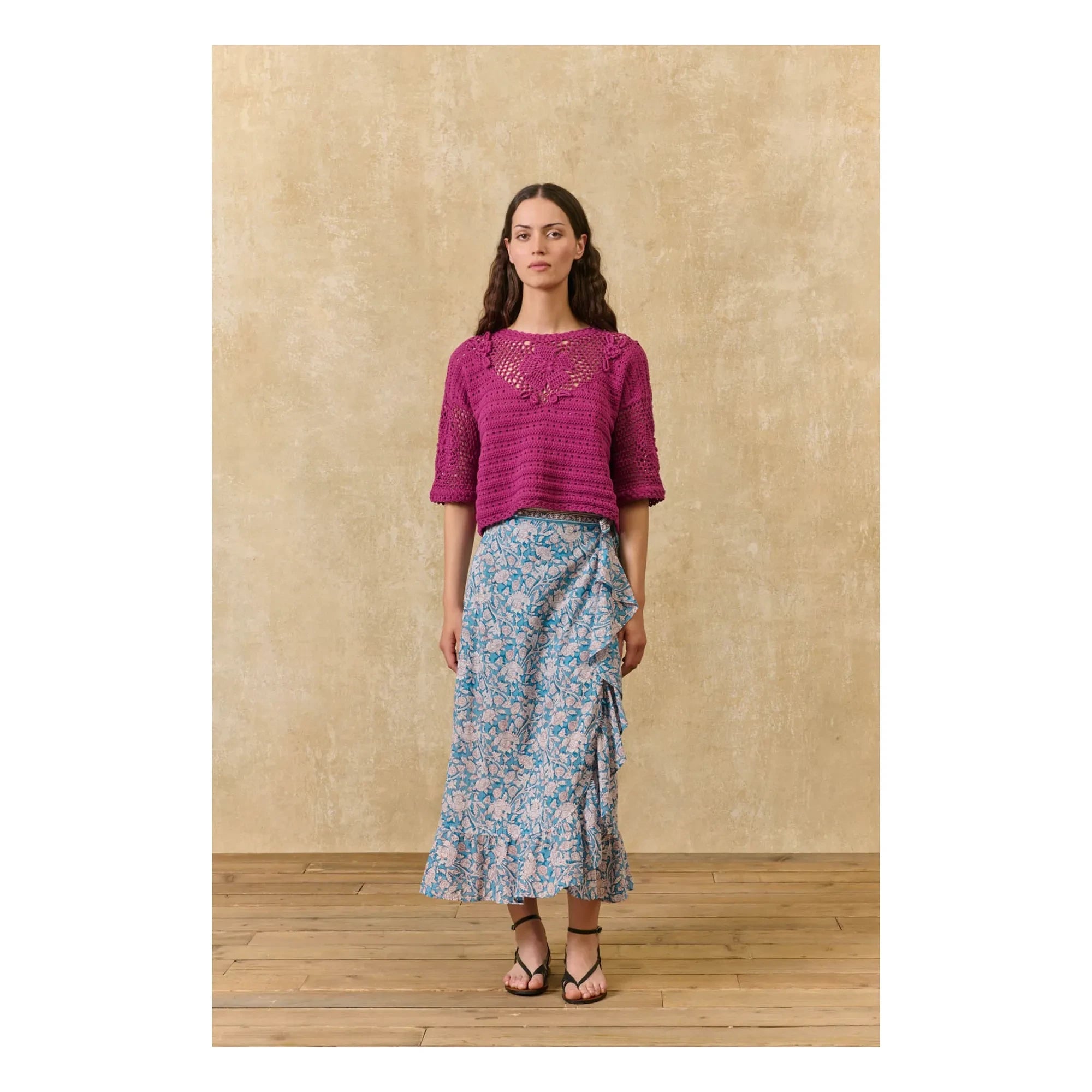 Louise Misha - Imelda Skirt Organic Cotton | Blue