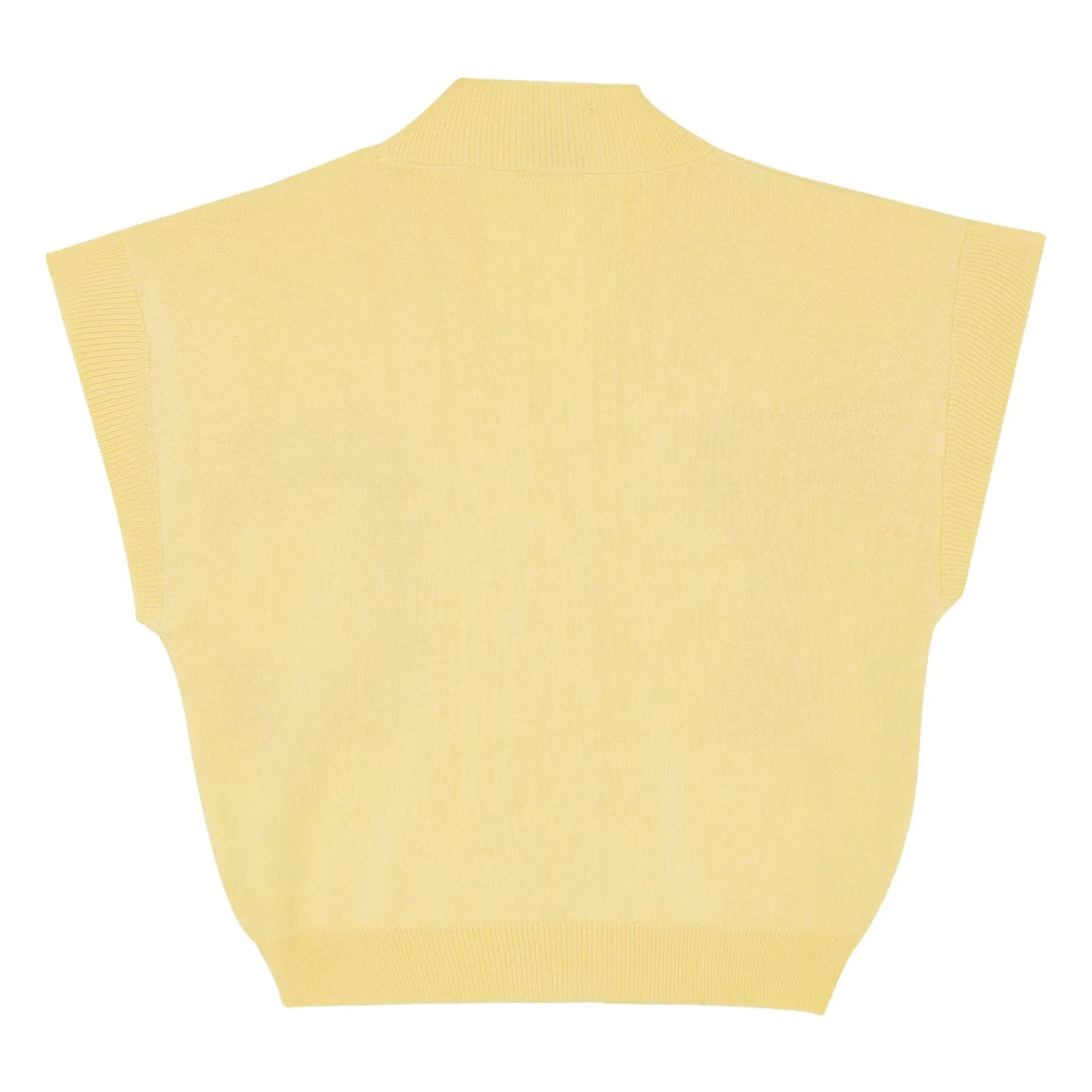 The Campamento - Organic Cotton Sleeveless Cardigan | Light Yellow