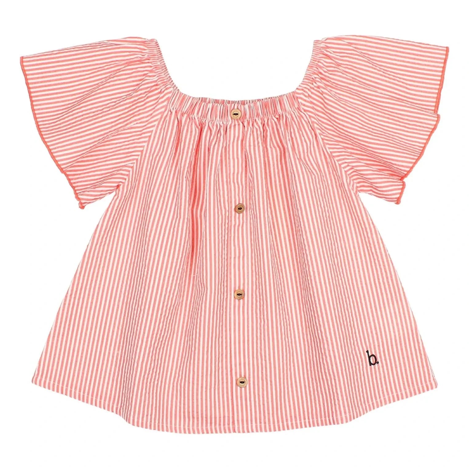 Búho - Striped Seersucker Blouse | Red