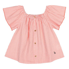 Búho - Striped Seersucker Blouse | Red