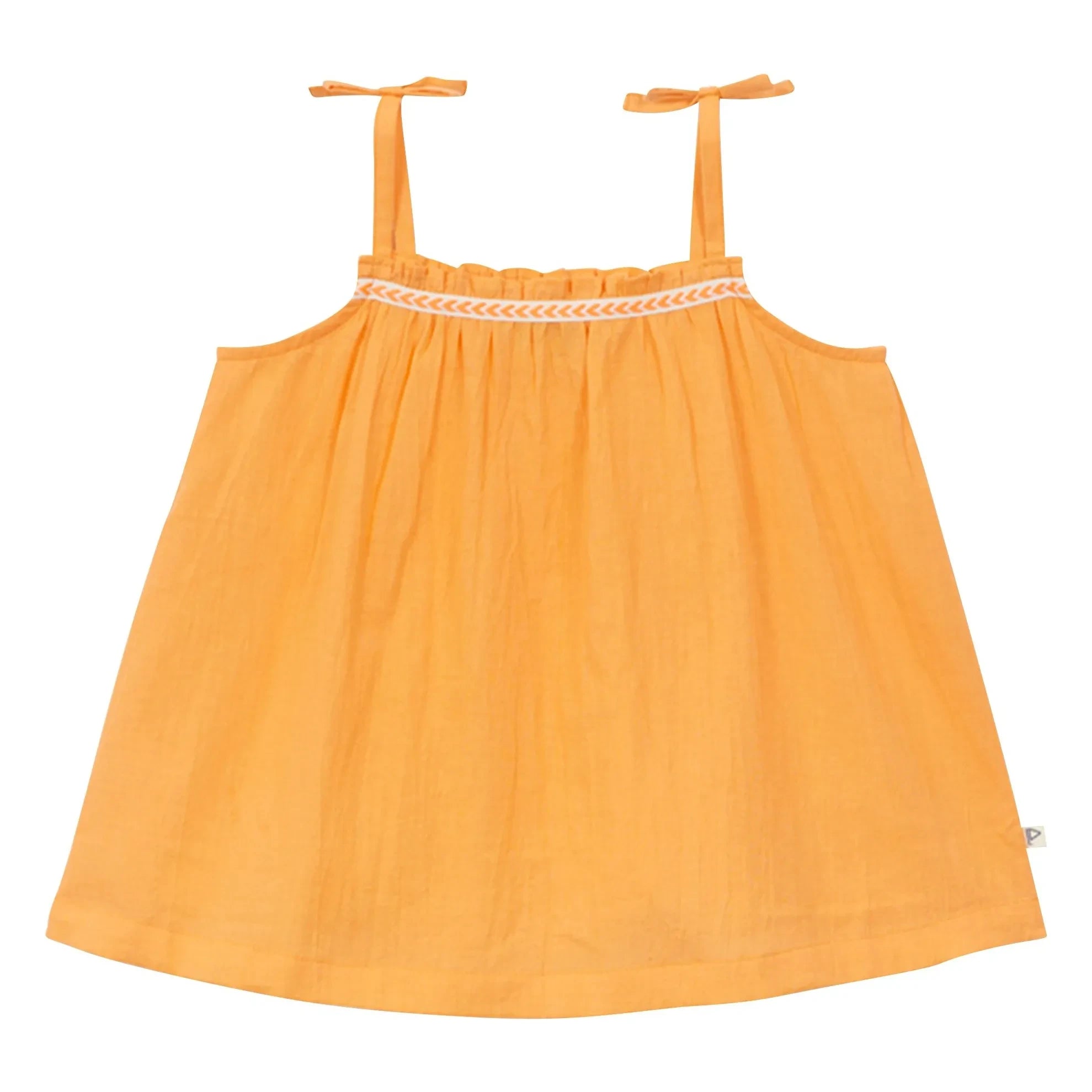 Arsène et Les Pipelettes - Solid Sleeveless Top Organic Cotton Voile | Orange