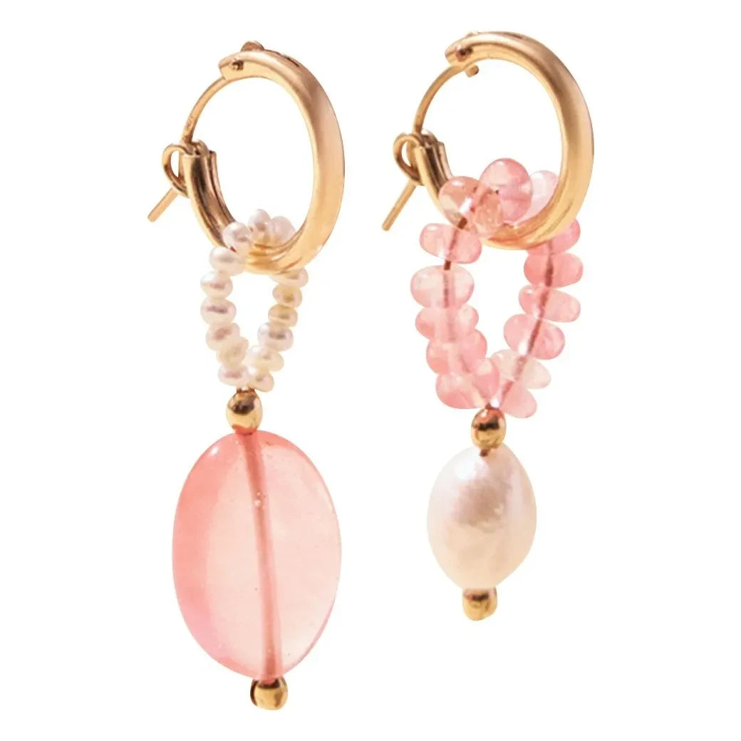 Camille Colette Studio - Jim Quartz Hoop Earrings | Pink