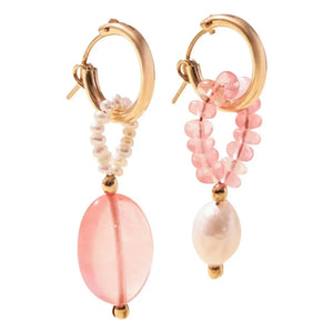 Camille Colette Studio - Jim Quartz Hoop Earrings | Pink