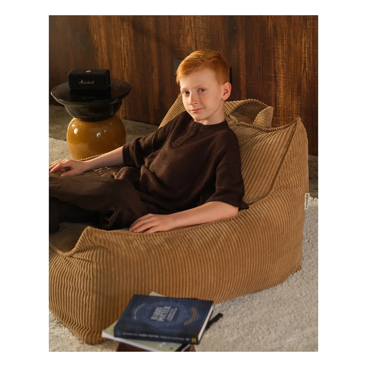 Wigiwama - Teen Ribbed Velvet Club Chair | Brown