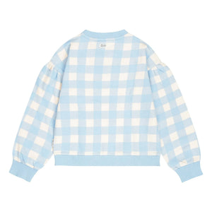 Tumble N'Dry - Oversized Breese Vichy Organic Cotton Sweatshirt | Light Blue