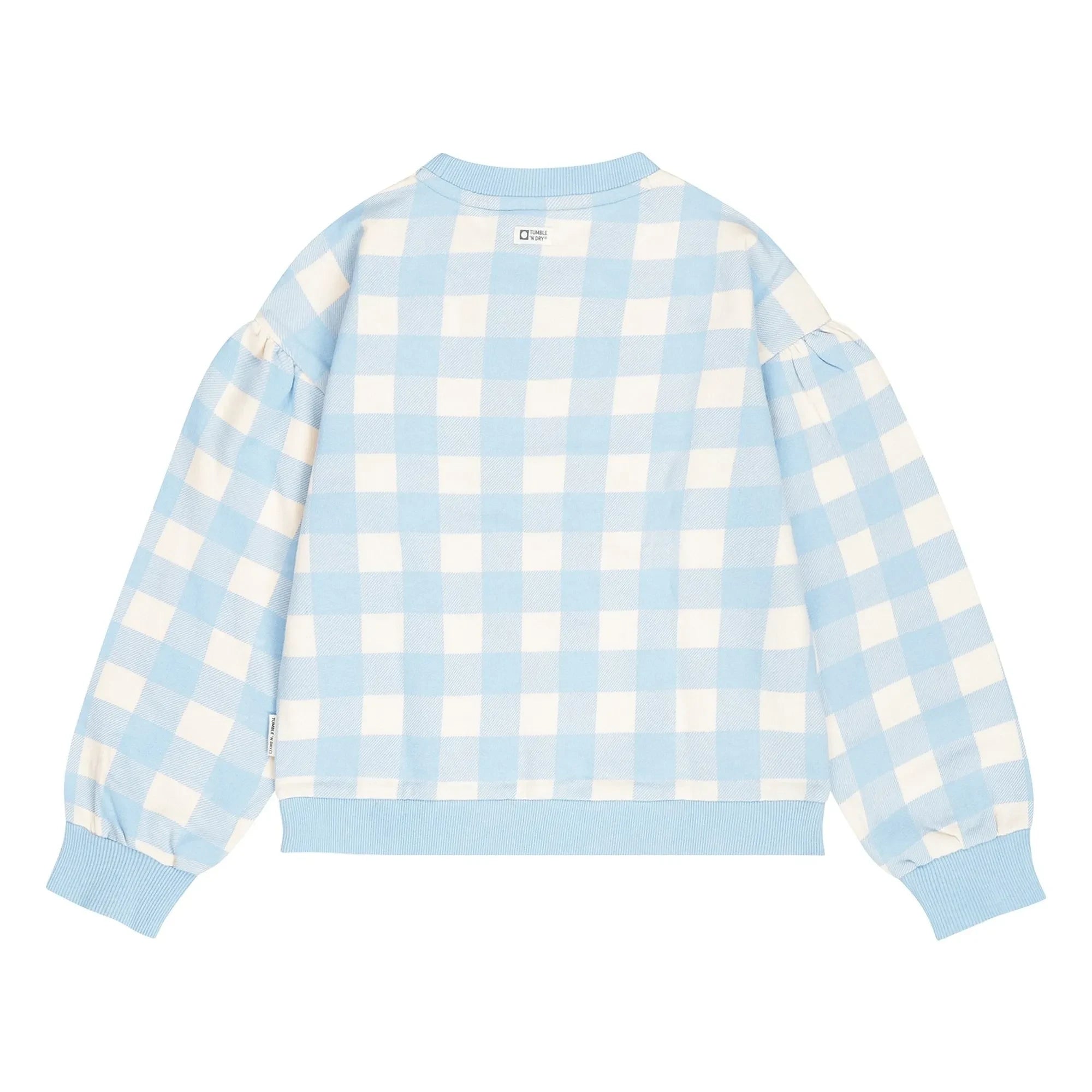 Tumble N'Dry - Oversized Breese Vichy Organic Cotton Sweatshirt | Light Blue