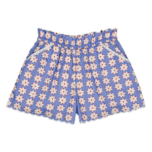 Hello Simone - Floral Teddy Short Shorts | Blue