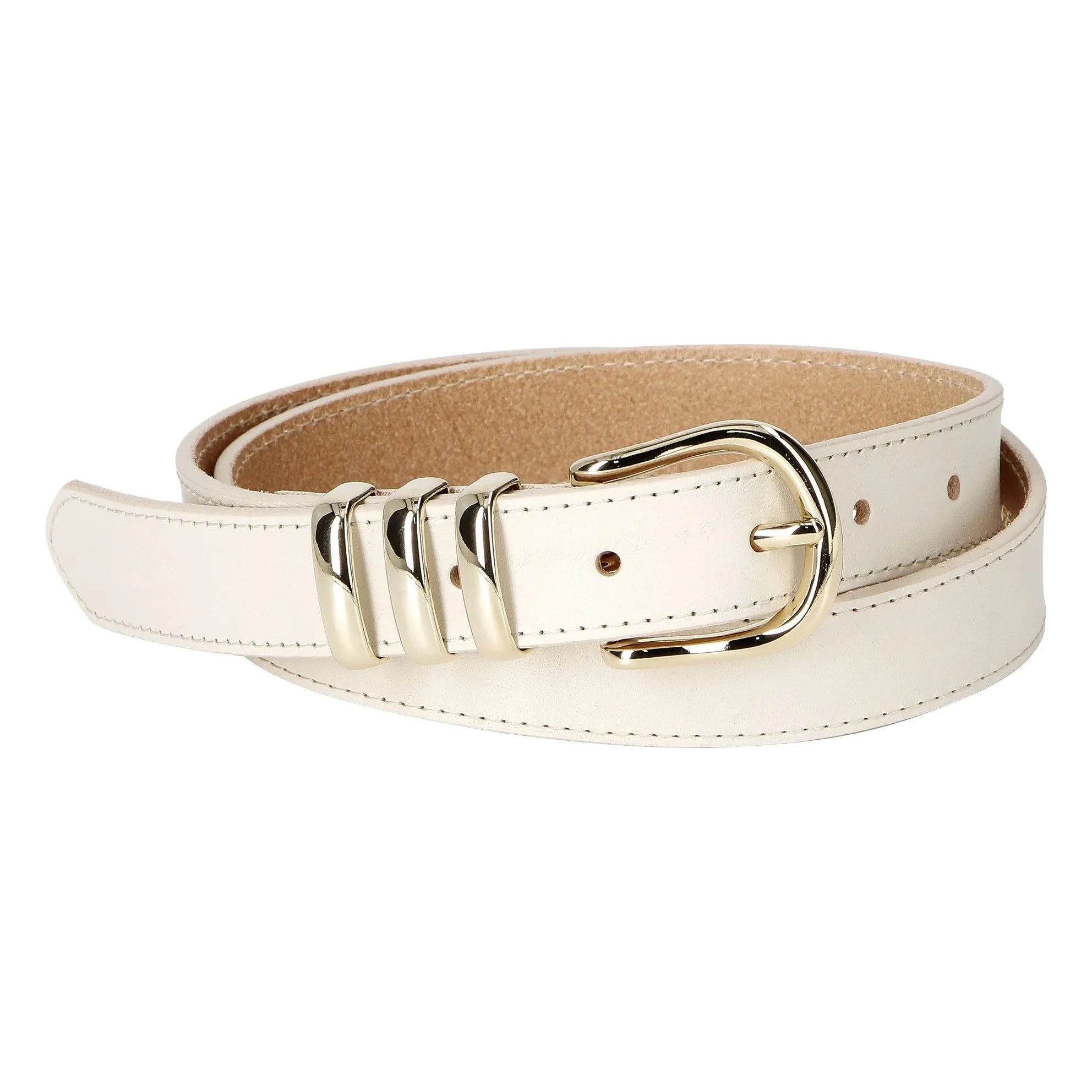 herbert frère soeur - La Iena Leather Belt | White