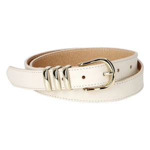 herbert frère soeur - La Iena Leather Belt | White