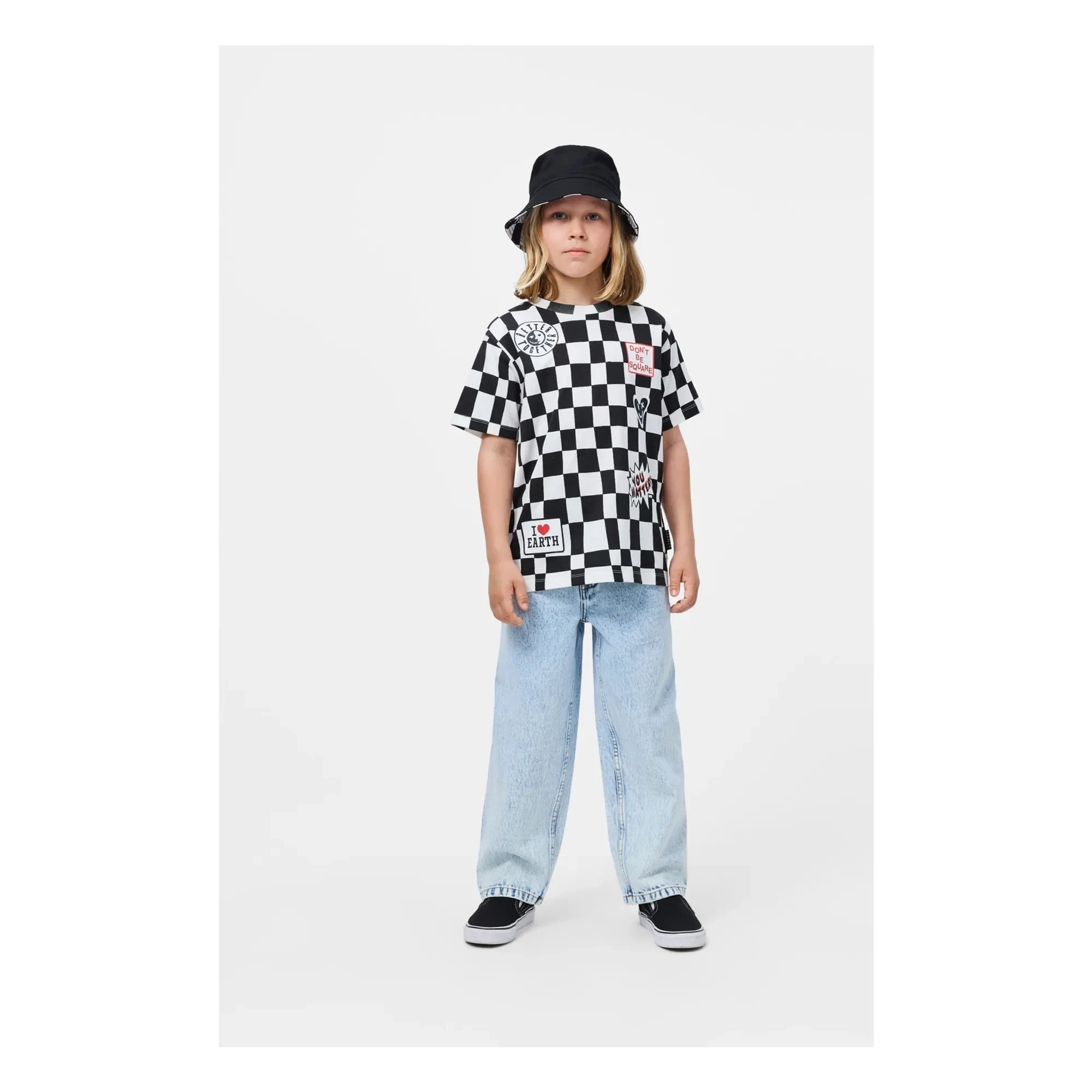 Molo - Riley Damier Organic Cotton T-Shirt | Black