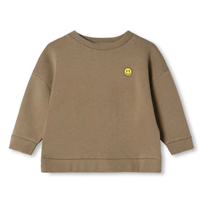 Fliink - Alvin Smiley Organic Cotton Sweatshirt | Taupe Brown