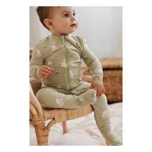 Petit Lem - Organik Pamuk ve Modal Kuzu Derisi Dönüştürülebilir Pijama | Yeşil
