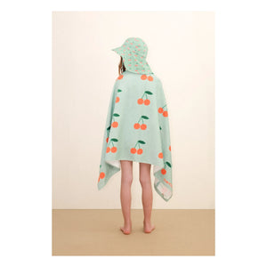Tinycottons - Cerises Organic Cotton Beach Towel | Aqua Green
