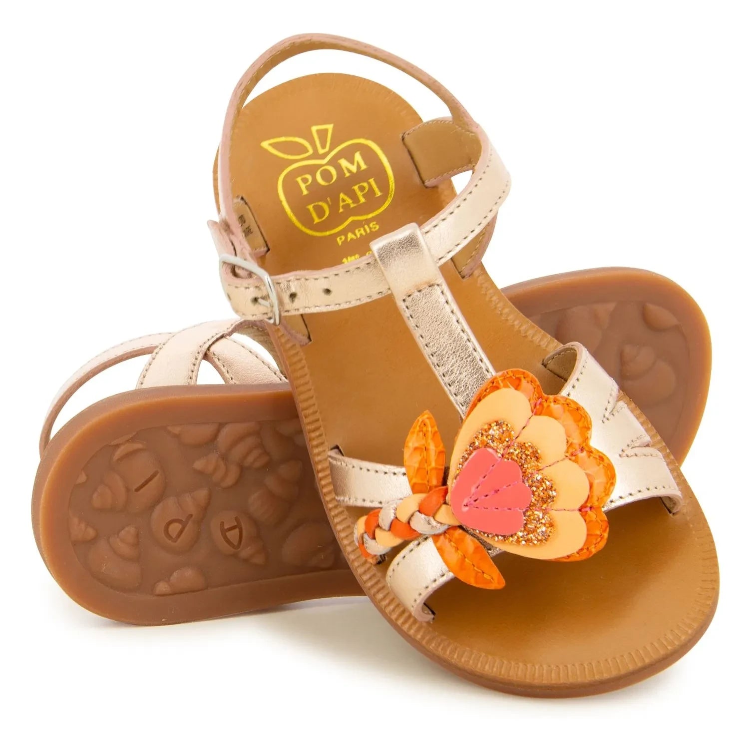 Pom d'Api - Plagette Alto Sandaletler | Pembe Altın