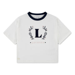 Lacoste - T-shirt with L Contrast Collar Organic Cotton | Off-White