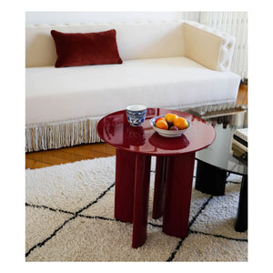 The Socialite Family - Beech wood side table with Carlotta lacquer paint | Burgundy