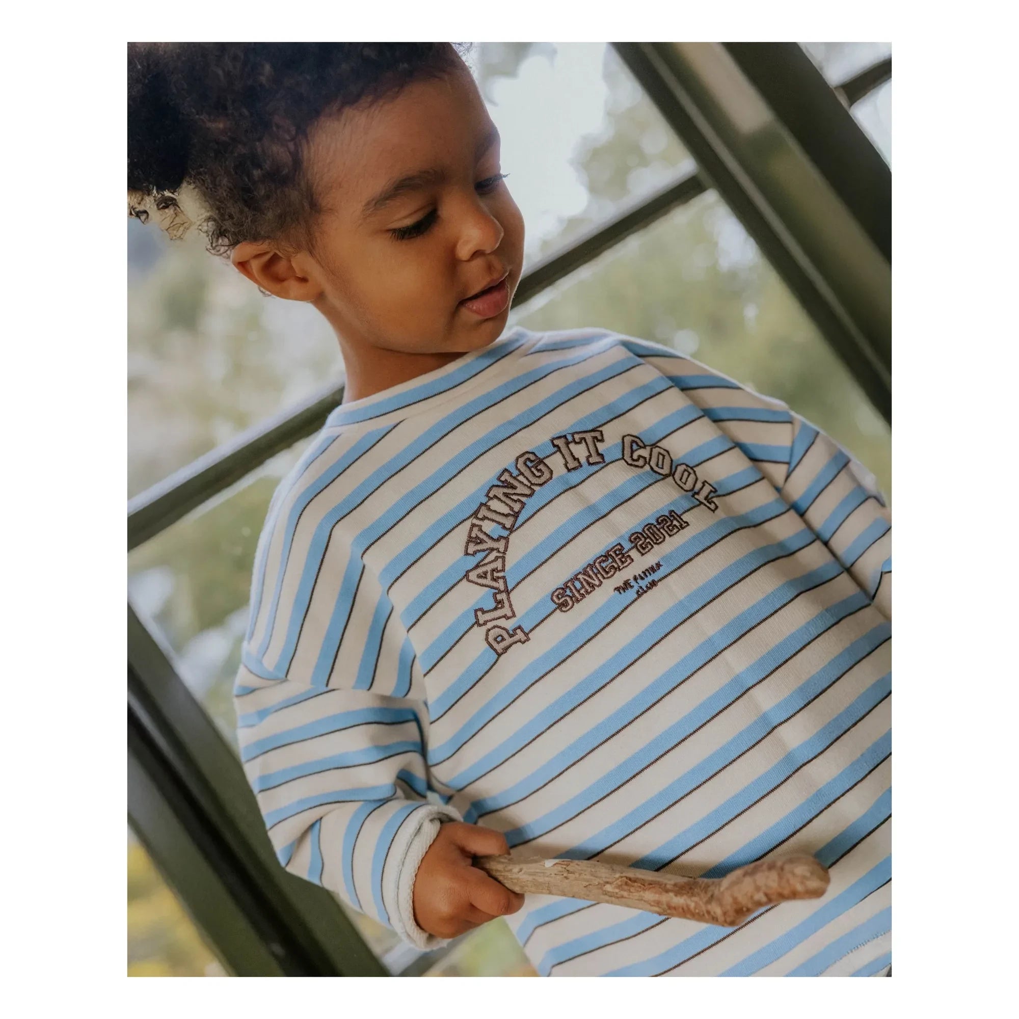 Fliink - Alvin striped organic cotton sweatshirt | Light blue