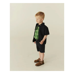 Copenhagen Colors - Organic Cotton Twill Hem Shorts with Topstitch | Navy Blue