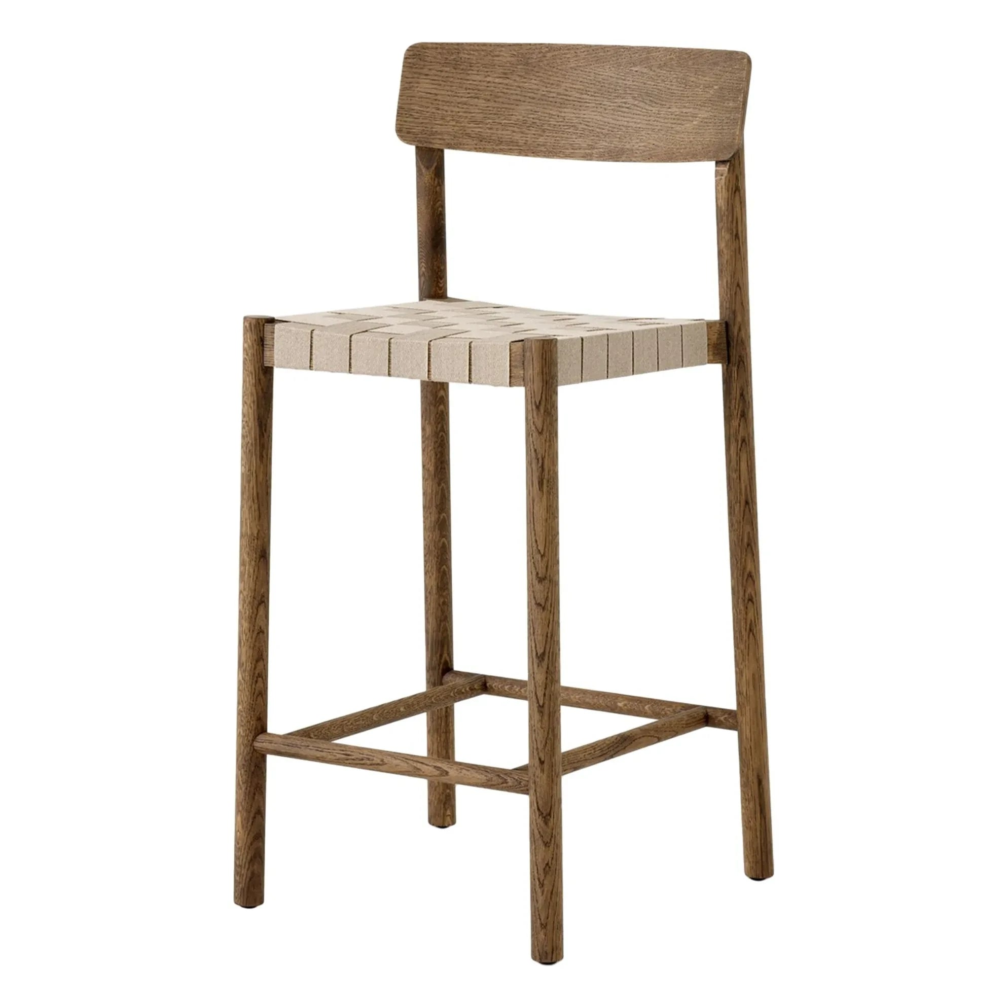 & Tradition - Betty TK12 Natural Woven Bar Stool 65 cm | Smoked Oak