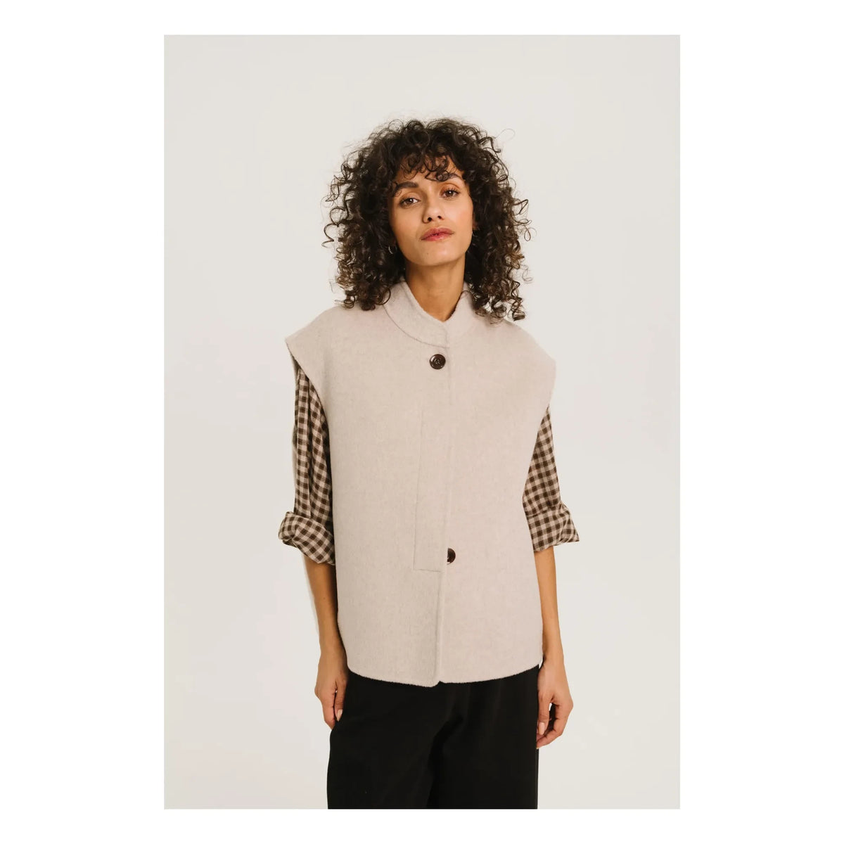 Sacrécoeur - Mireia Çift Yüzlü Yün Hırka | Krem