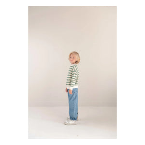 Jenest - Kay Çizgili Organik Pamuk Sweatshirt | Haki