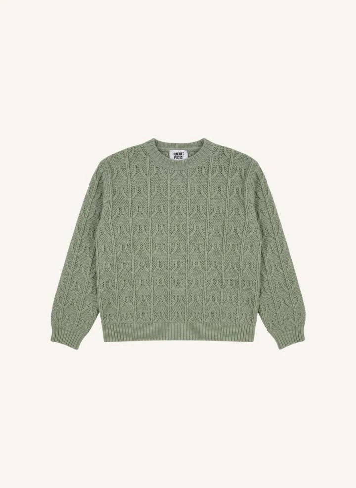 Hundred Pieces - Lacy Merino Wool Sweater | Water Green