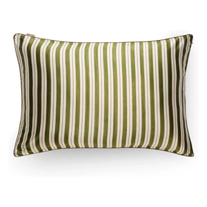 Emily's Pillow - Striped printed mulberry silk pillowcase | Green
