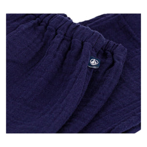 Petit Bateau - Organic Cotton Gauze Pants | Midnight blue